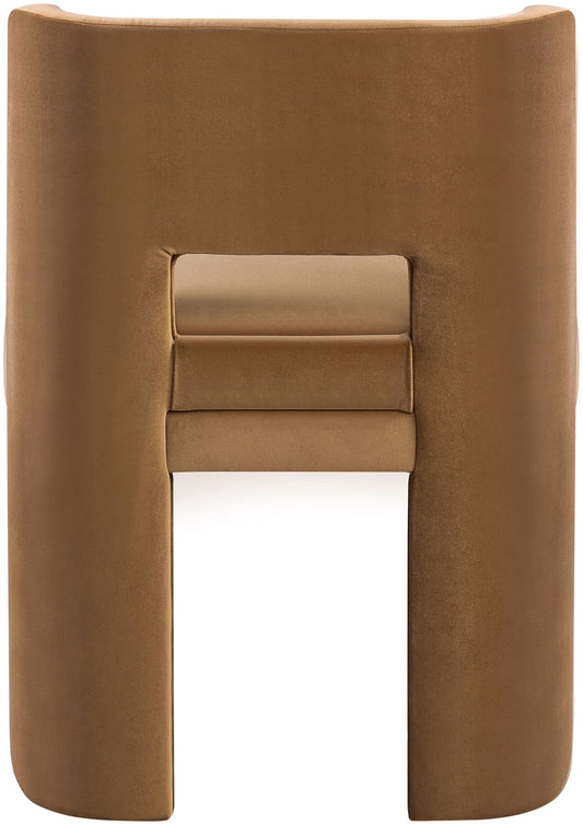 Zuno - Velvet Performance Fabric Upholstered Dining Chair (Set of 2) - Saddle