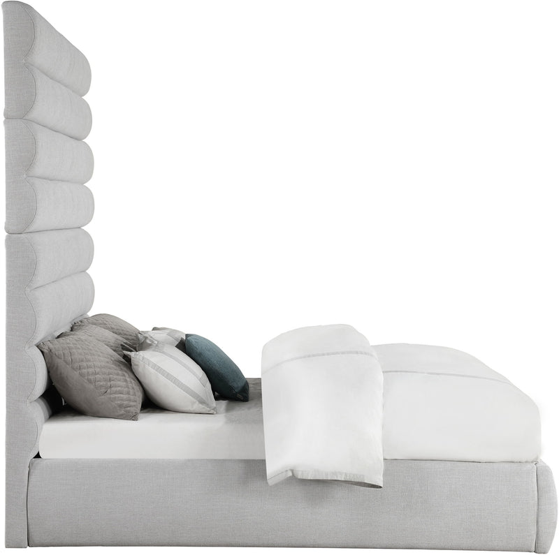 Adam - Linen Fabric Bed With 89" Headboard