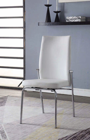 Osias - Side Chair (Set of 2) - White PU & Chrome