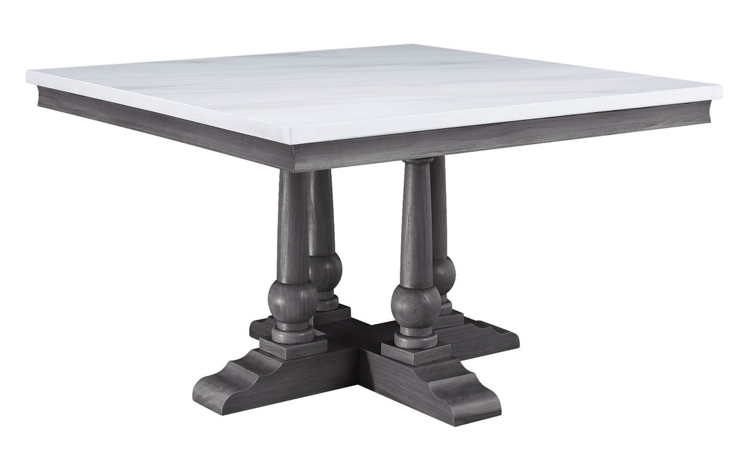 Yabeina - Dining Table - Marble Top & Gray Oak Finish - 30