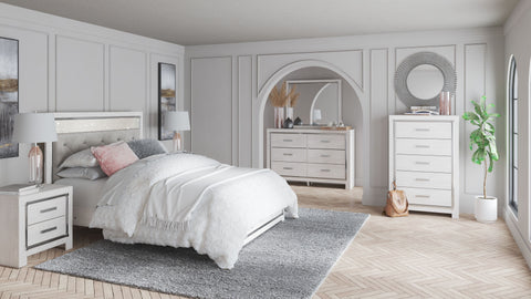 White / 5 Pc. - Dresser, Mirror, Panel Bed / King