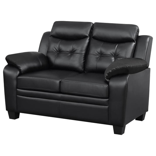 Finley - Upholstered Padded Arm Tufted Loveseat - Black