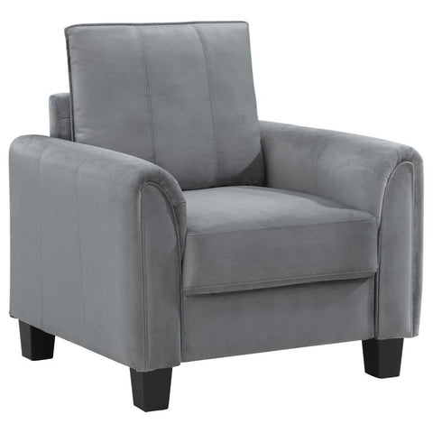 Davis - Upholstered Rolled Arm Accent Chair - Gray