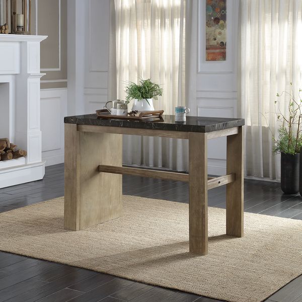 Charnell - Counter Height Table - Marble & Oak Finish