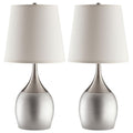 Tenya - Empire Shade Urn Table Lamp (Set of 2) - Silver