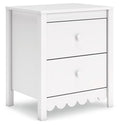 Hallityn - White - Two Drawer Night Stand