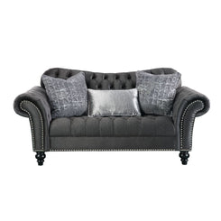 Gaura - Loveseat - Dark Gray Velvet