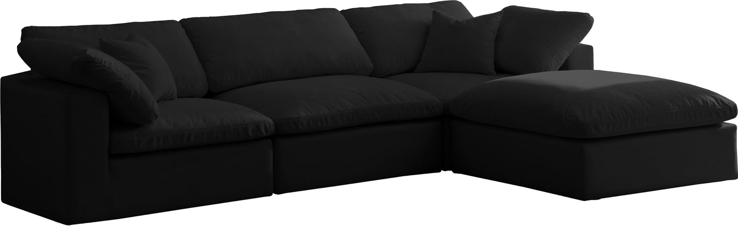 Cozy - Modular Sectional 4 Piece Cloud - Black