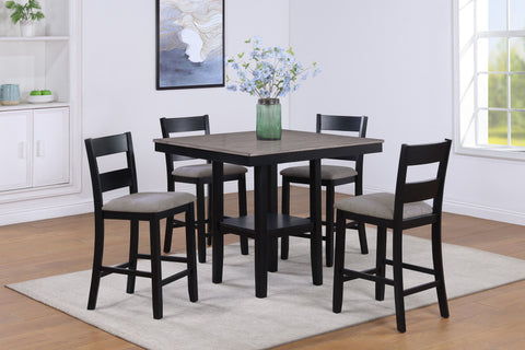 Black / 5 Pc. Table, 4 Chairs