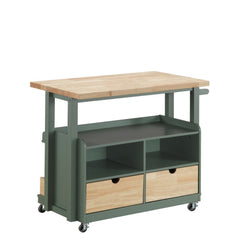 Harper - Kitchen Cart - Natural & Green