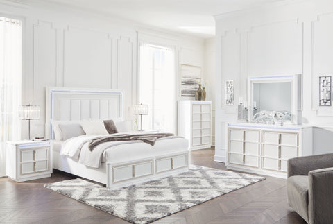 White / 6 Pc. Bed, Dresser, Mirror, Chest / Queen