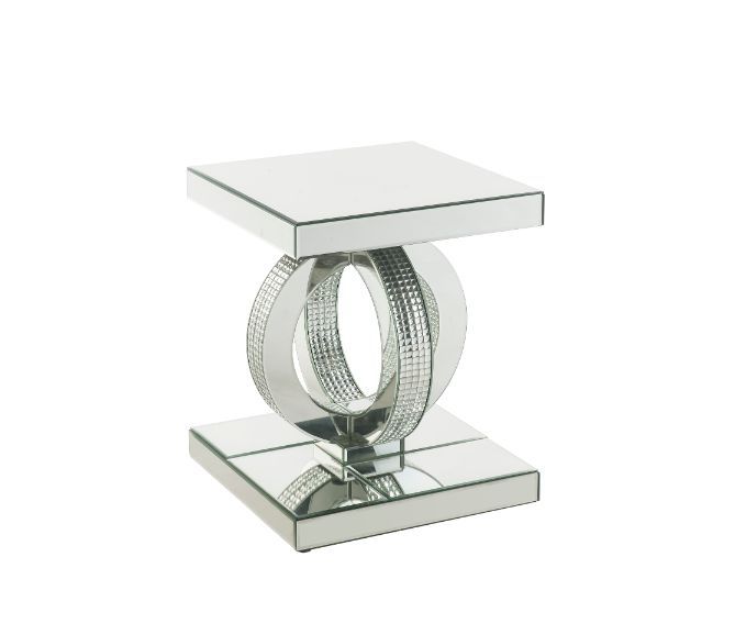 Ornat - End Table - Mirrored & Faux Diamonds - 20