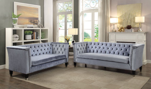 Honor - Sofa - Blue-Gray Velvet