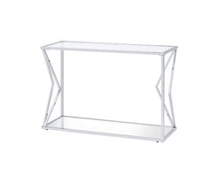 Virtue - Sofa Table - Clear Glass & Chrome Finish