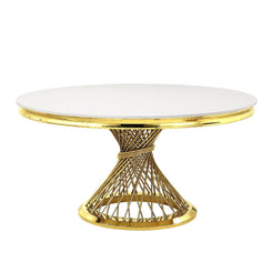 Fallon - Dining Table - Faux Marble Top & Mirrored Gold Finish