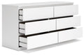 Onita - White - Six Drawer Dresser