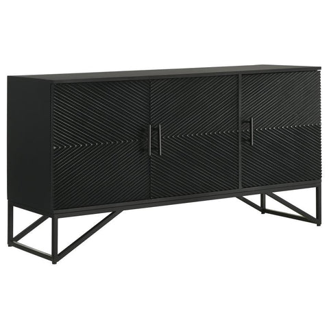 Riddell - 3-Door Accent Cabinet - Black