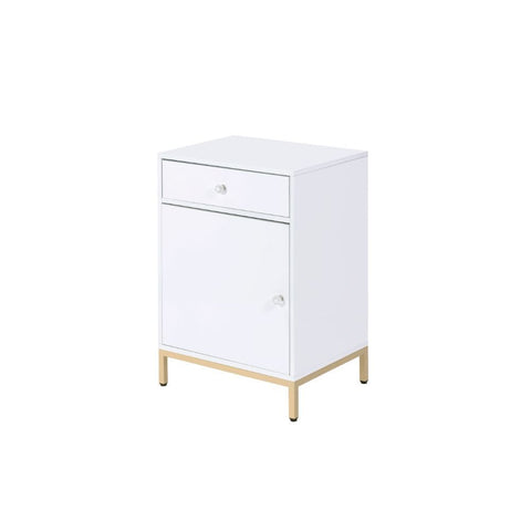 Ottey - Cabinet - White High Gloss & Gold