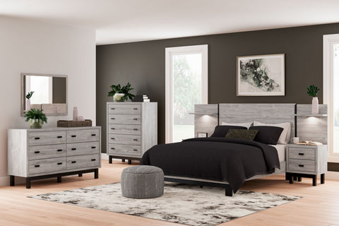 Dark Gray / 8 Pc. Bed, Dresser, Mirror. Chest, 2 Nightstands / Queen