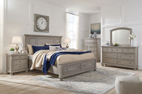 Gray / 6 Pc. - Dresser, Mirror, Chest, Bed / Queen