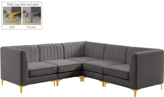 Alina - Modular Sectional 5 Piece - Grey