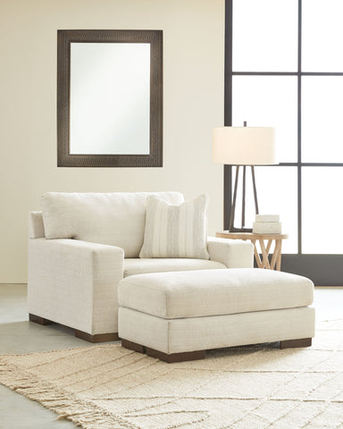 Beige / 2 Pc. Chair And A Half, Ottoman