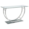 Danville - U-Shaped Glass Top Entryway Console Table - Chrome