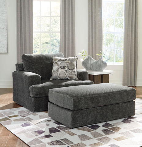 Dark Gray / 2 Pc. Chair And A Half, Ottoman