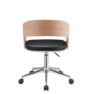 Yoshiko - Office Chair - Black PU & Beech