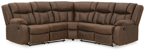 Dark Brown / 2-Piece Right Arm Facing Reclining Reclining Loveseat Sectional