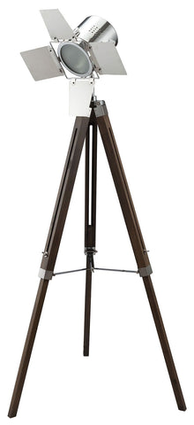 Hollywood - Floor Lamp - Antique Oak & Chrome