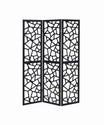 Nailan - 3-Panel Room Divider Folding Screen Open Mosaic - Black