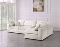 Serene - Linen Textured Fabric Deluxe Comfort Modular Sectional 4 Piece - Cream