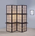 Iggy - 4-Panel Room Divider Folding Shoji Screen - Cappuccino