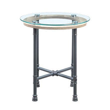 Brantley - End Table - Clear Glass & Sandy Gray Finish