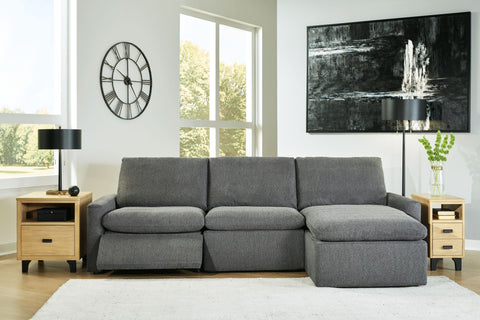 Dark Gray / 3 Pc. Right Arm Facing Reclining Sofa Chaise Sectional