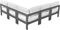 Nizuc - Outdoor Patio Modular Sectional 5 Piece - White - Fabric