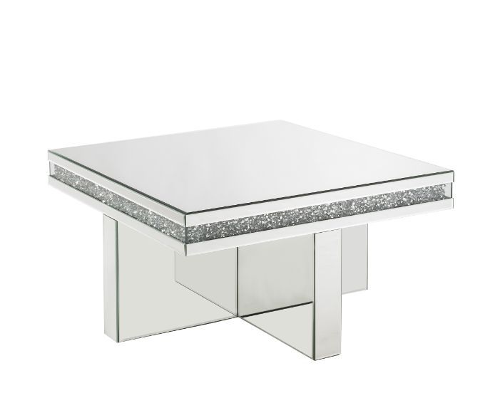 Noralie - Coffee Table - Mirrored & Faux Diamonds - Wood - 18