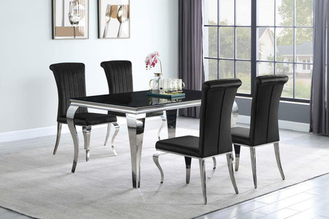 Black / 5 Pc. Table, 4 Chairs