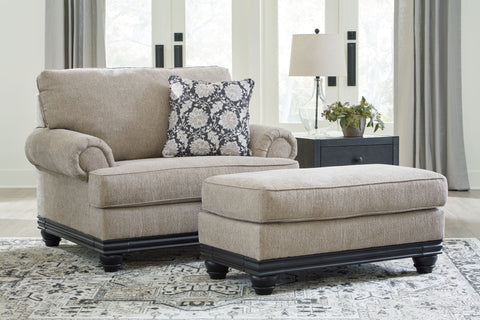 Dark Gray / 2 Pc. Chair And A Half, Ottoman