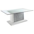 Marilyn - Rectangular Glass Top Dining Table - Silver