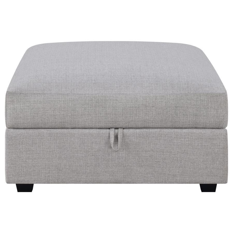 Cambria - Square Upholstered Storage Ottoman - Gray