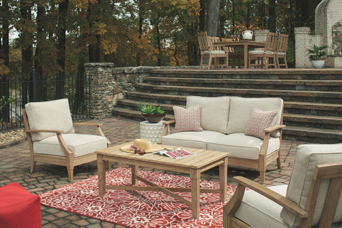 Beige / 3 Pc. Table, Loveseat, Chair