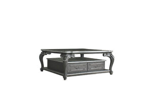 House - Delphine - Coffee Table - Clear Glass & Charcoal Finish