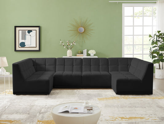 Relax - Modular Sectional 6 Piece - Black