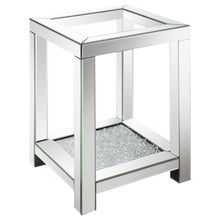 Valentina - Square End Table With Glass Top Mirror