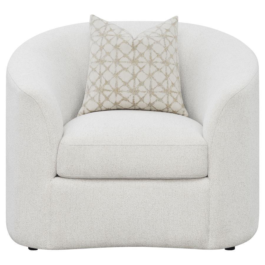 Rainn - Boucle Upholstered Sloped Arm Accent Chair - Latte