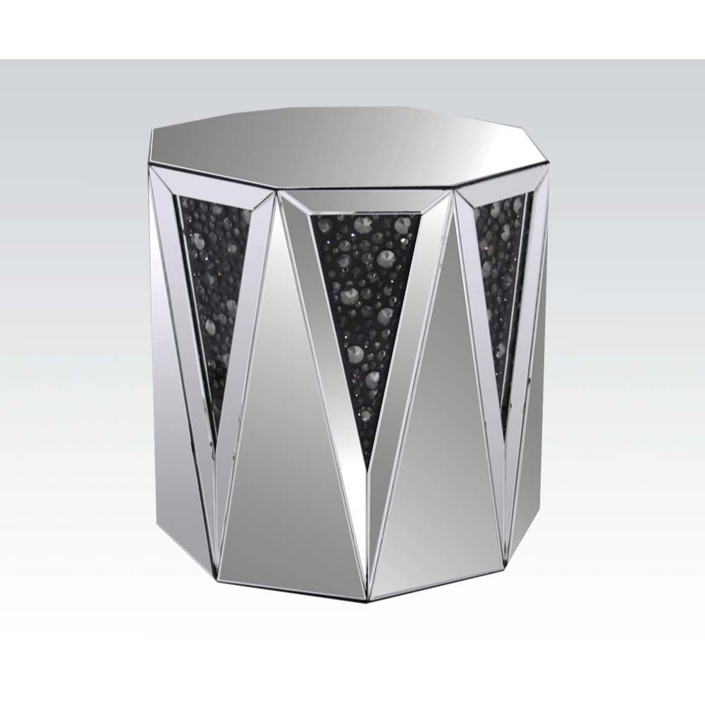 Noor - End Table - Mirrored & Faux Gemstones