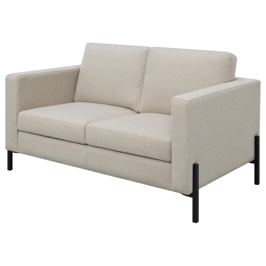 Tilly - Upholstered Track Arm Loveseat - Oatmeal