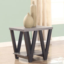 Stevens - V-Shaped End Table - Black And Antique Gray